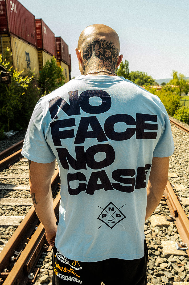 NO FACE NO CASE [BABY BLUE] T-SHIRT