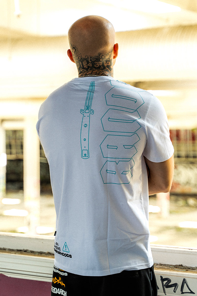 ROB DA RICH [WHITE & SKY BLUE] T-SHIRT